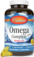 Carlson Gélules Omega Complete Oméga 3-6-9 avec Vitamine D3