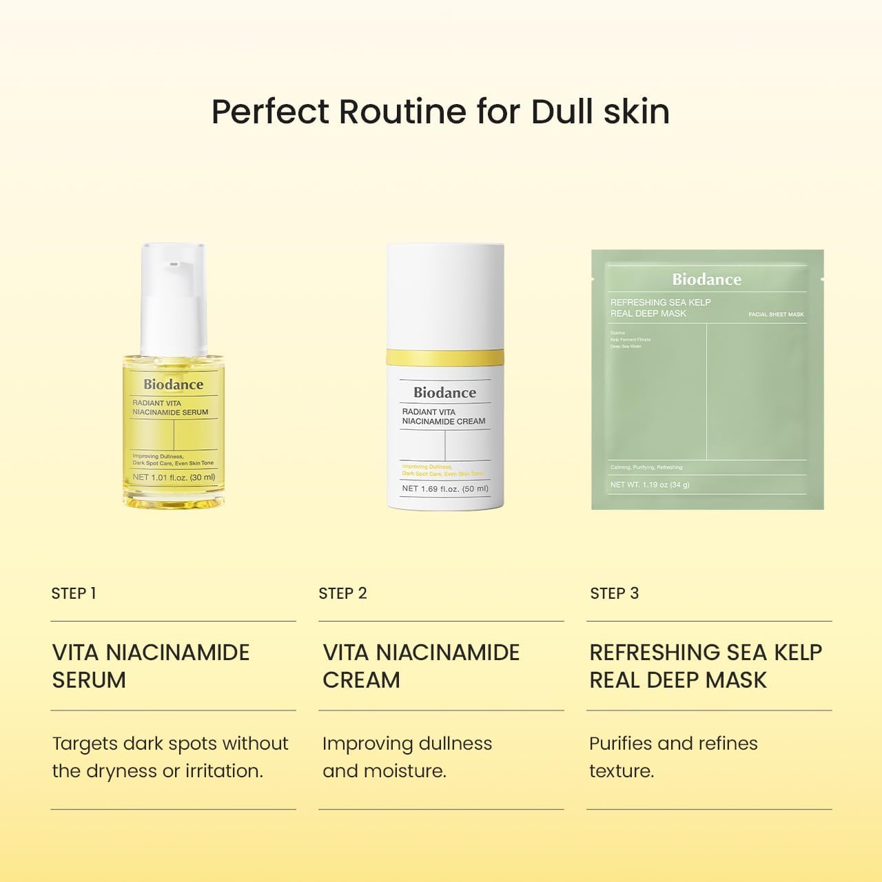 Biodance Radiant Vita Niacinamide Face Cream 50ml perfect routine