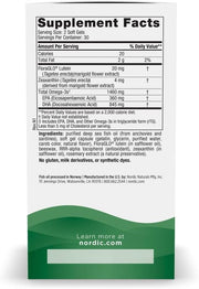 Supplement facts and ingredients list for vision support formula.