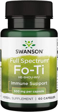 Swanson Full Spectrum Fo-Ti He-Shou-Wu 500mg 60 Capsules