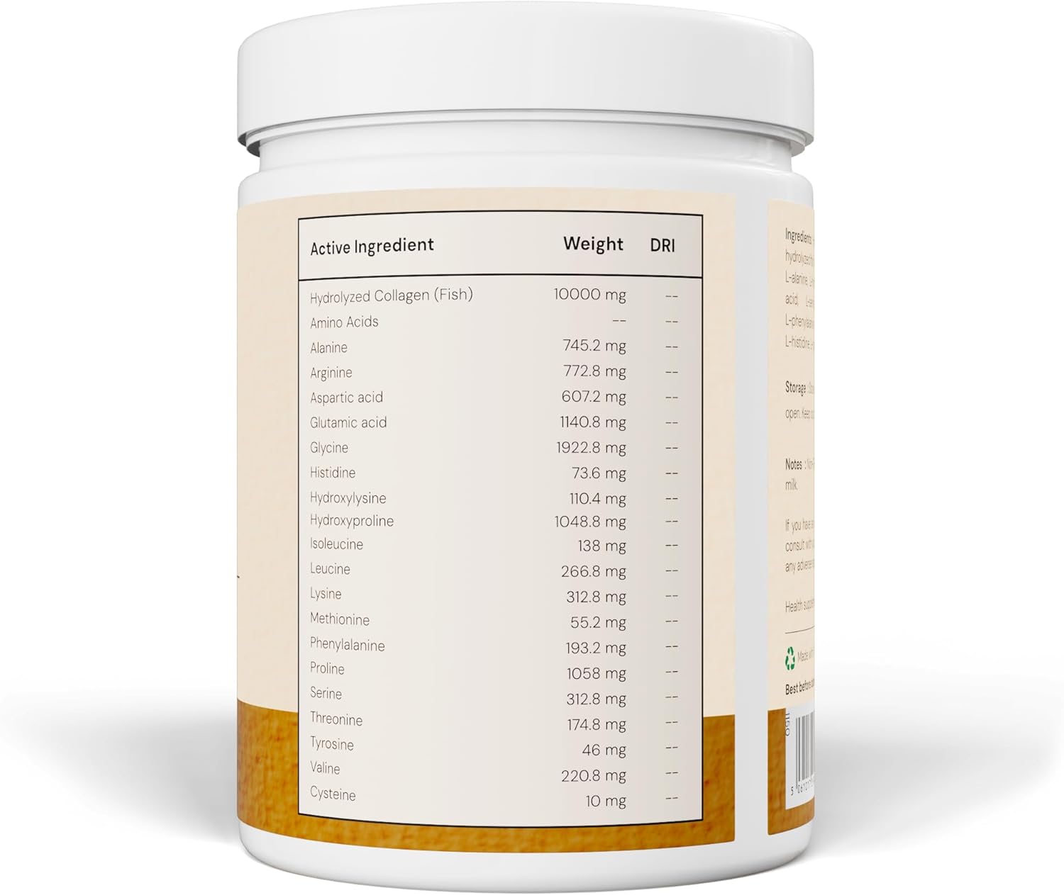 Nordic Omega Marine Pure Collagen powder supplement facts ingredients 300g