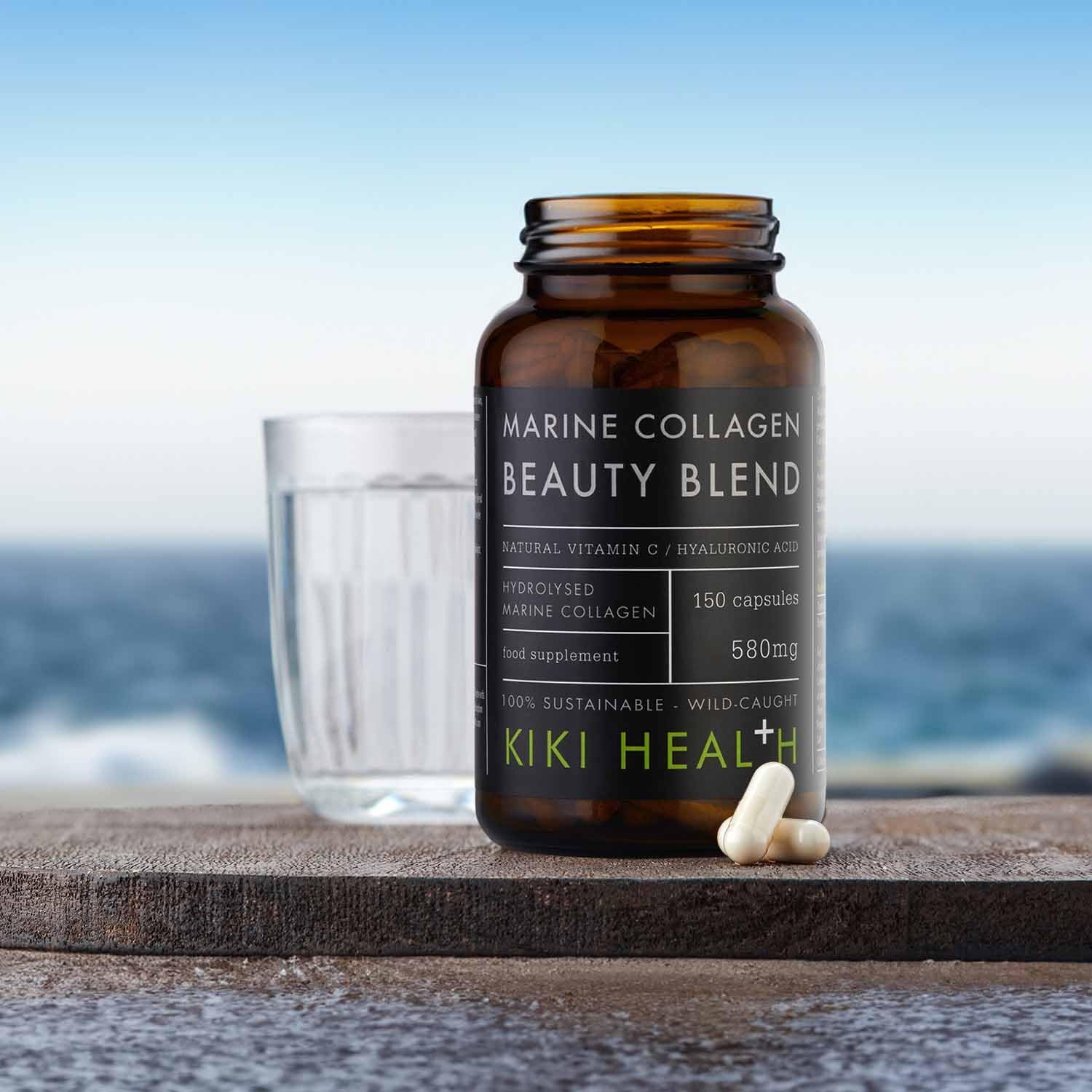KIKI Health Marine Collagen Peptides with Vitamin C - 150 Capsules