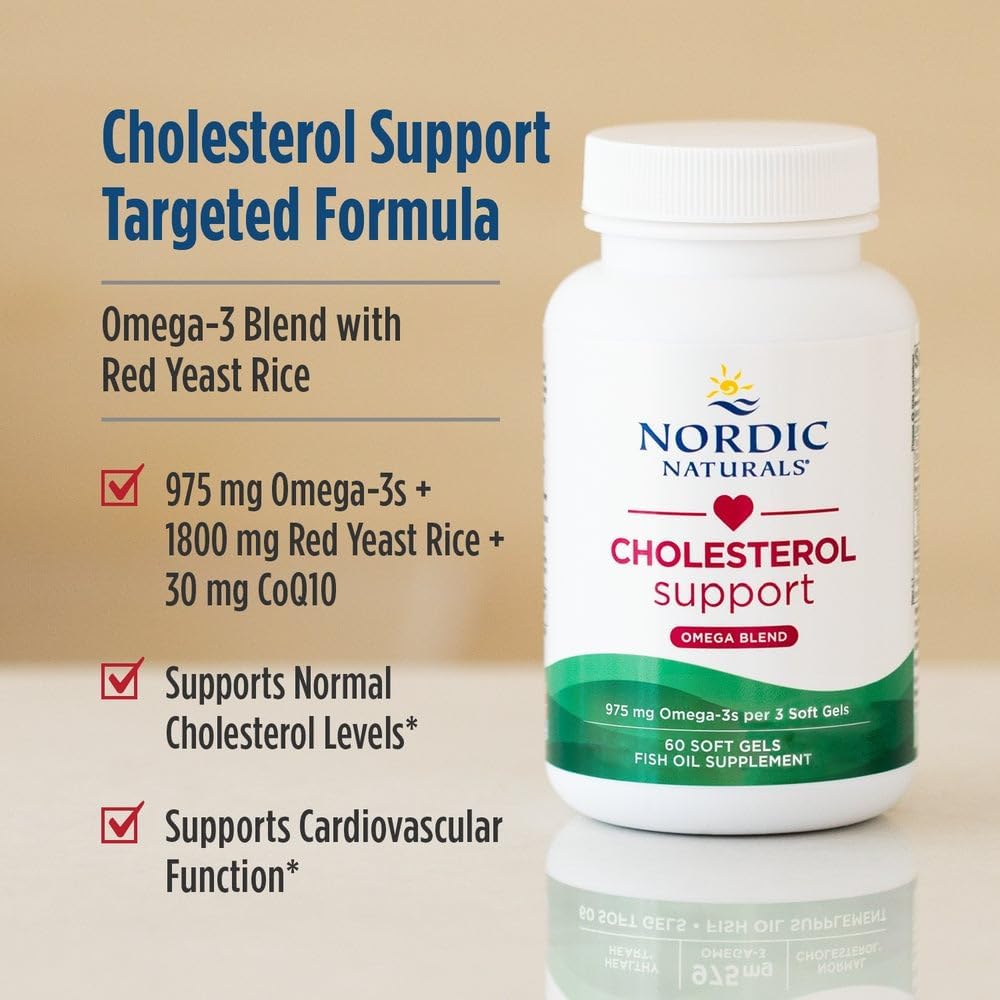 Nordic Naturals Cholesterol Support Omega Blend 60 Soft Gels Pack of 2