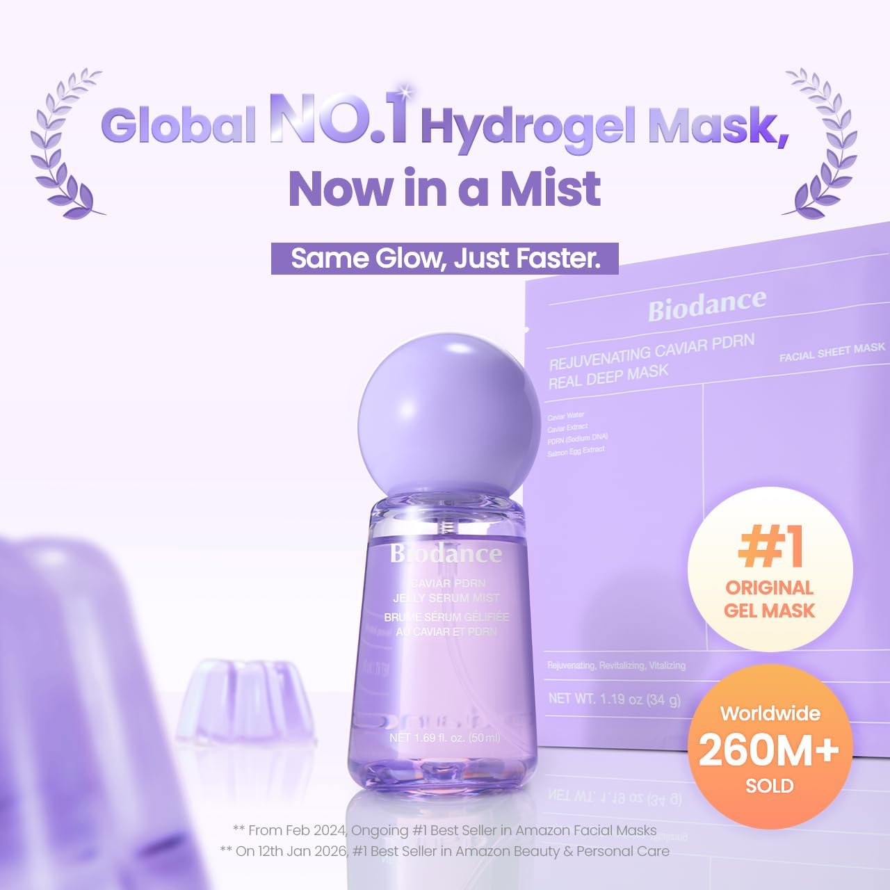 Biodance Caviar PDRN Jelly Serum Face Mist 50ml used as part of a daily skincare routine