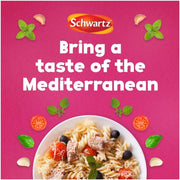 Lifestyle/use image: Schwartz Italian Seasoning used in pasta pizza and Mediterranean cooking 190g