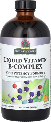 Nature’s Answer Liquid Vitamin B-Complex Tangerine Flavour 480ml bottle front view
