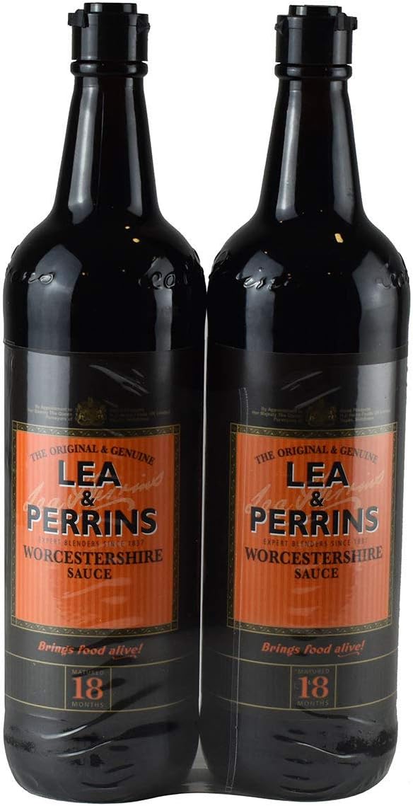 Lea & Perrins Original Worcestershire Sauce glass bottles twin pack 2 x 568ml
