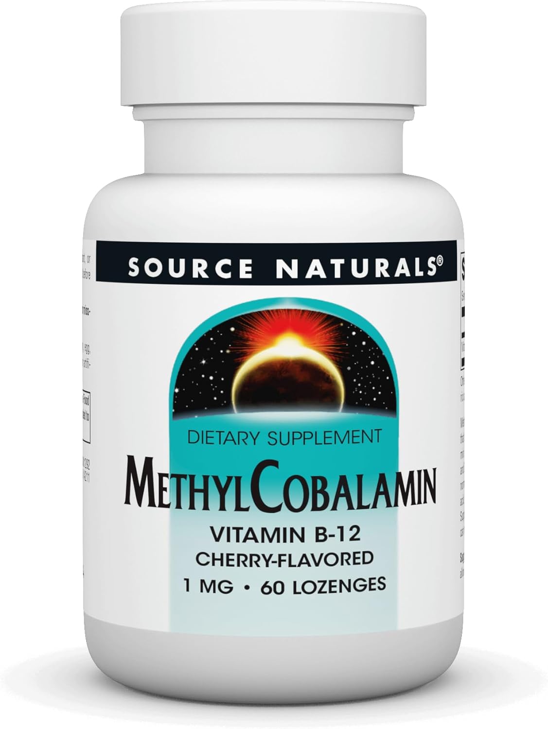 Source Naturals Vitamin B12 methylcobalamin cherry lozenges bottle 60 count