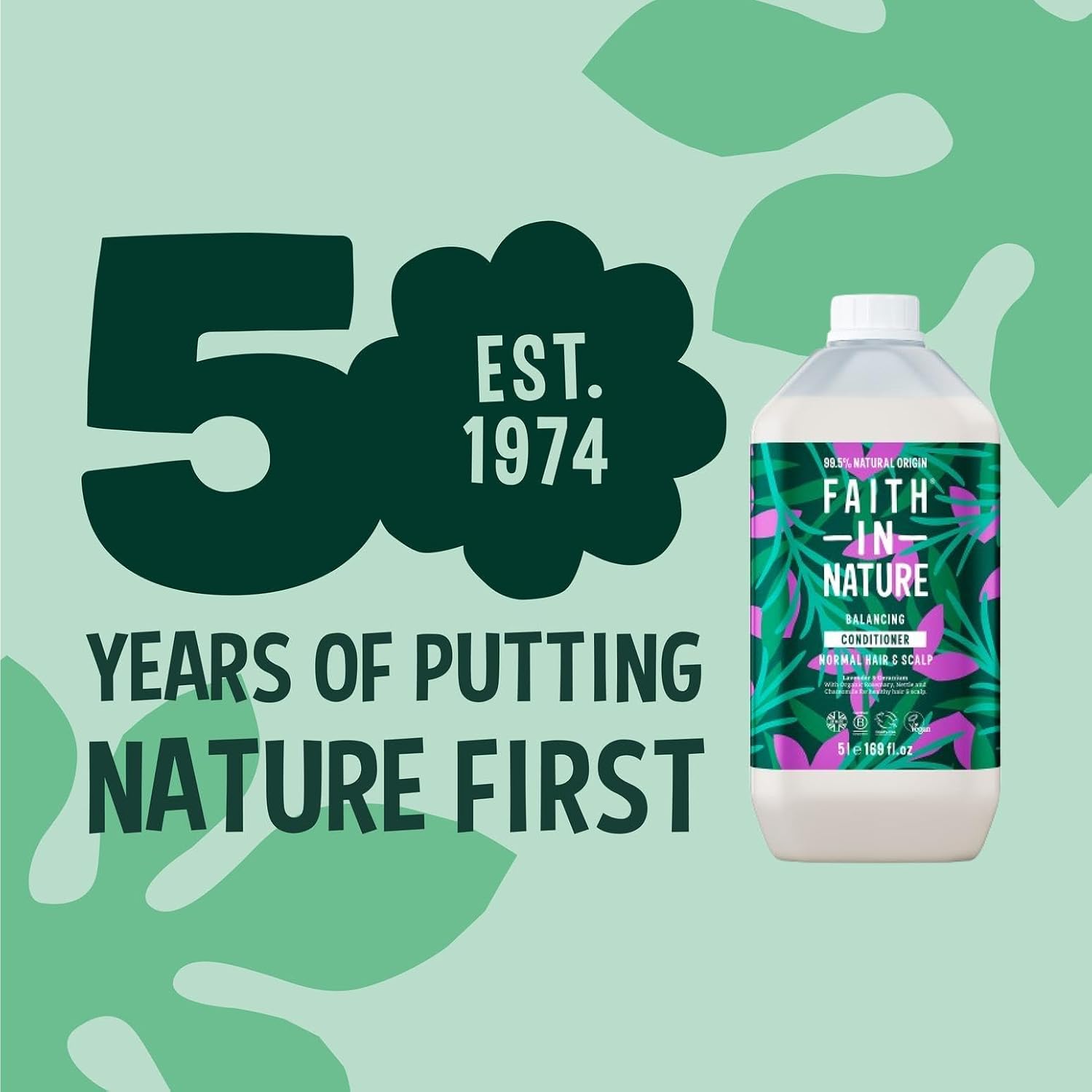 Faith In Nature Lavender & Geranium Conditioner Refill 5L bottle product information