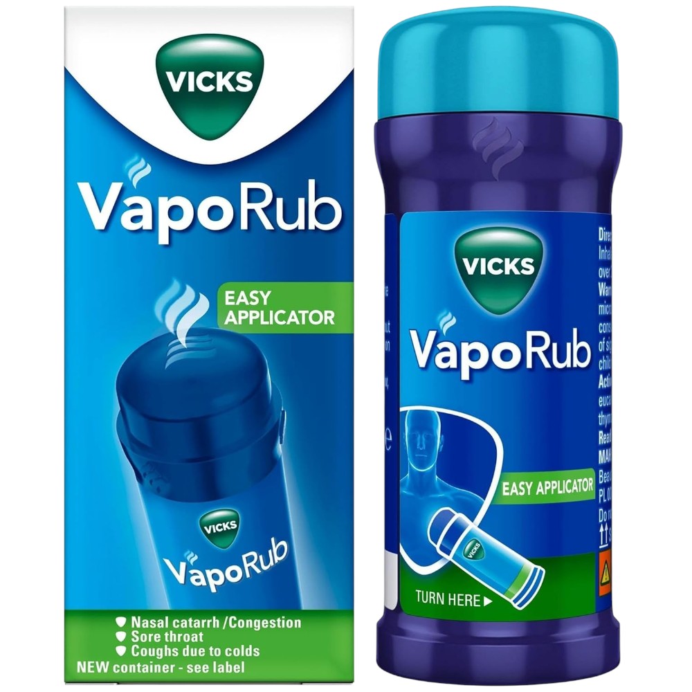 Vicks VapoRub Easy Applicator topical ointment no flavour 35g twist up applicator front packaging