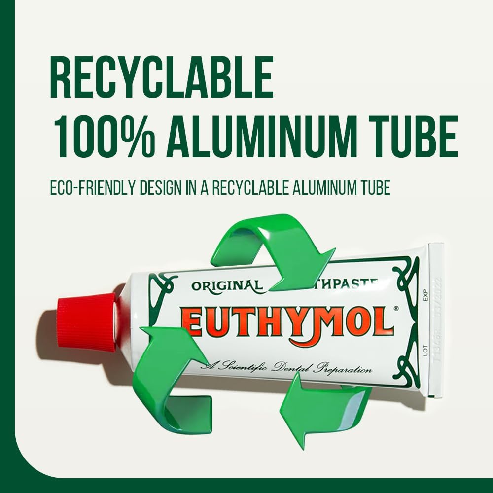 Euthymol Original Fluoride Free Toothpaste 75ml information panel