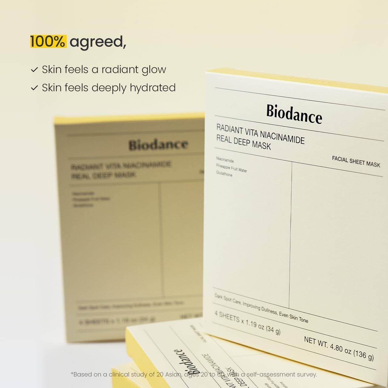 Biodance Radiant Vita Niacinamide Hydrogel Face Mask 4 Sheets