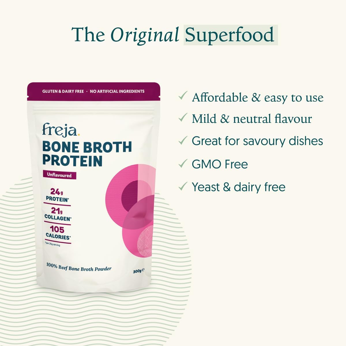 Freja Beef Bone Broth Protein Powder Unflavoured - 300g