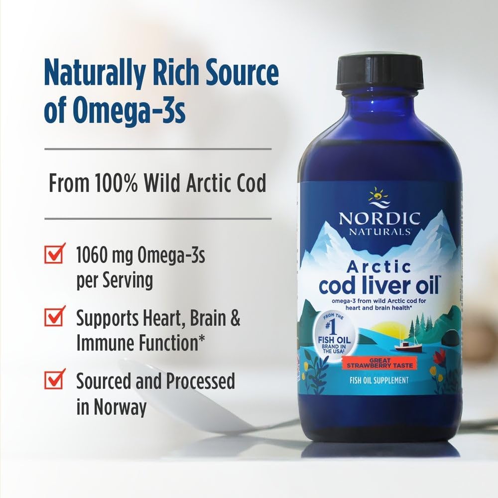 Nordic Naturals Huile de Foie de Morue Arctique - 1060mg Omega-3 + Vitamine A Liquide