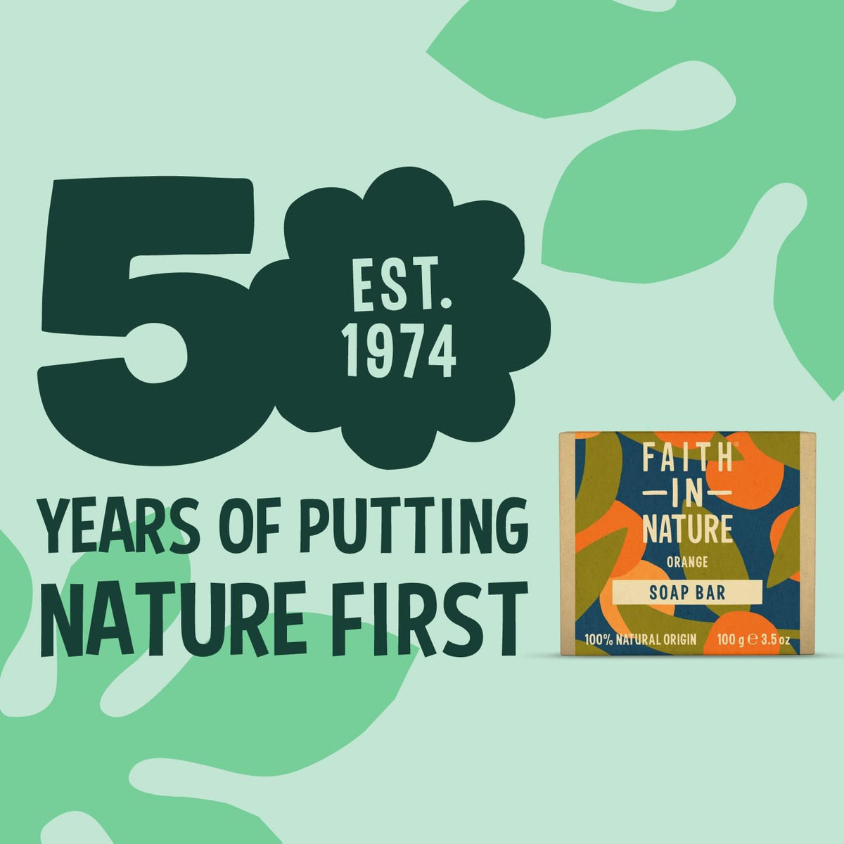 Faith In Nature Natural Orange Vegan Bar Soap 18 × 100g unwrapped bar soap used for everyday hand washing