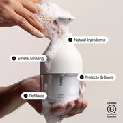 Fussy Refillable Natural Hand Wash Coconut Milk coconut almond vanilla fragrance 240ml bottle and refill how to use