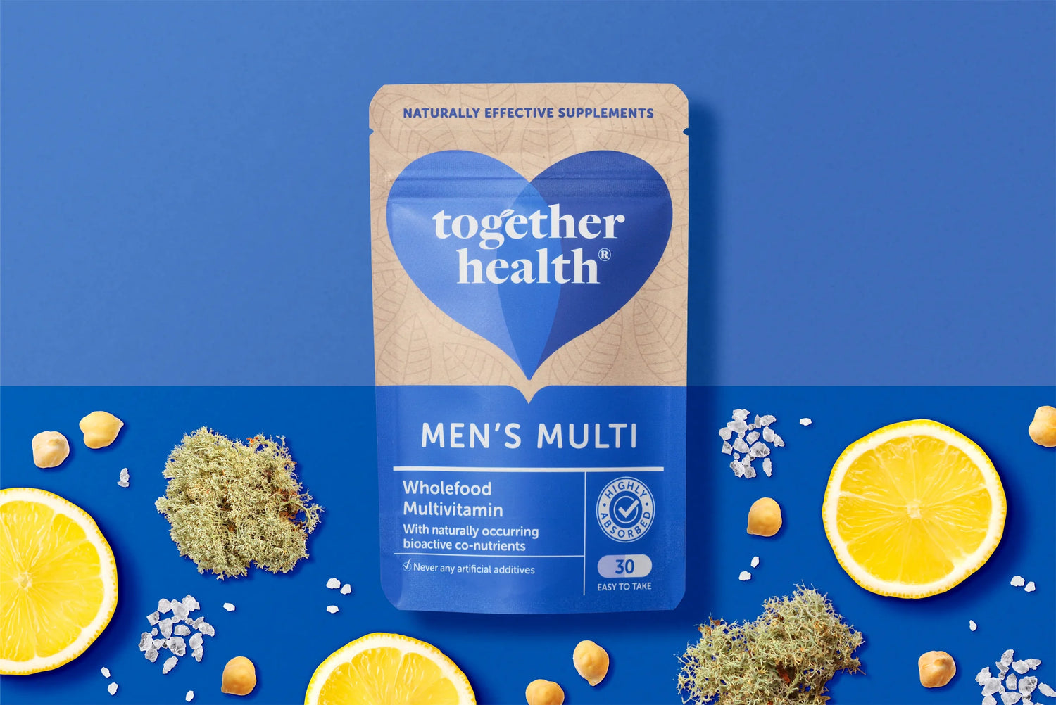 Multivitamines pour Hommes Together Health - Formule Alimentaire Complète avec Zinc - 30 Capsules