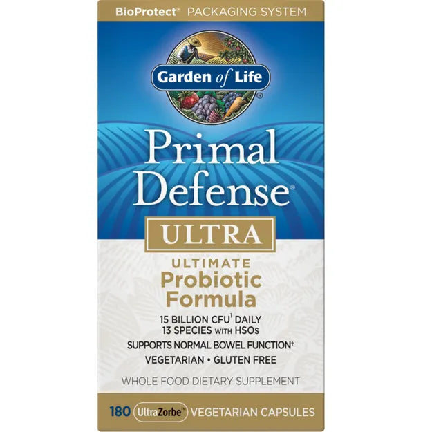 Garden of Life Primal Defense Ultra probiotic box 90 vegan capsules.
