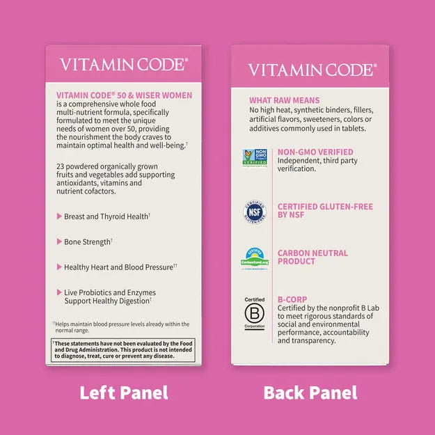 Garden of life Vitamin Code 50 & Wiser Women Veg Capsules