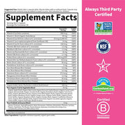 Supplement facts and ingredient list for women's once-daily multivitamin.