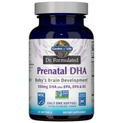Garden of Life Dr. Formulated Prenatal DHA bottle, 30 softgels.
