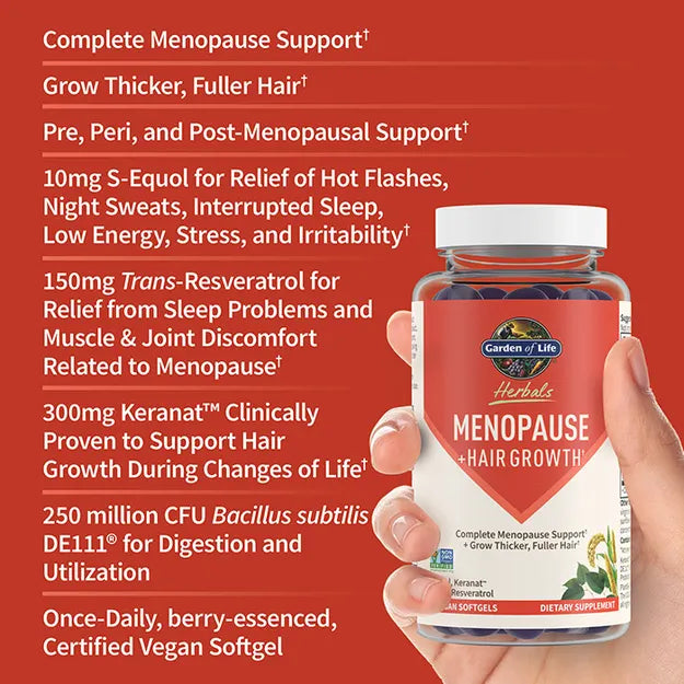 Garden of Life Herbals Menopause + Hair Growth† Softgels