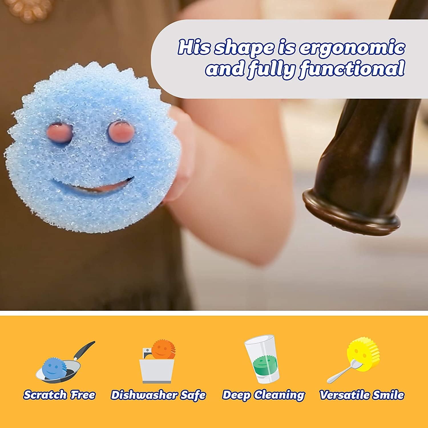 Scrub Daddy Colors FlexTexture Scrubbers 8 pack for kitchen bathroom and household cleaning
