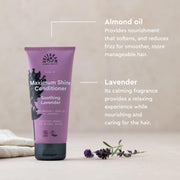 Urtekram Maximum Shine Lavender Conditioner tube, lavender scent, 180ml, hair care use