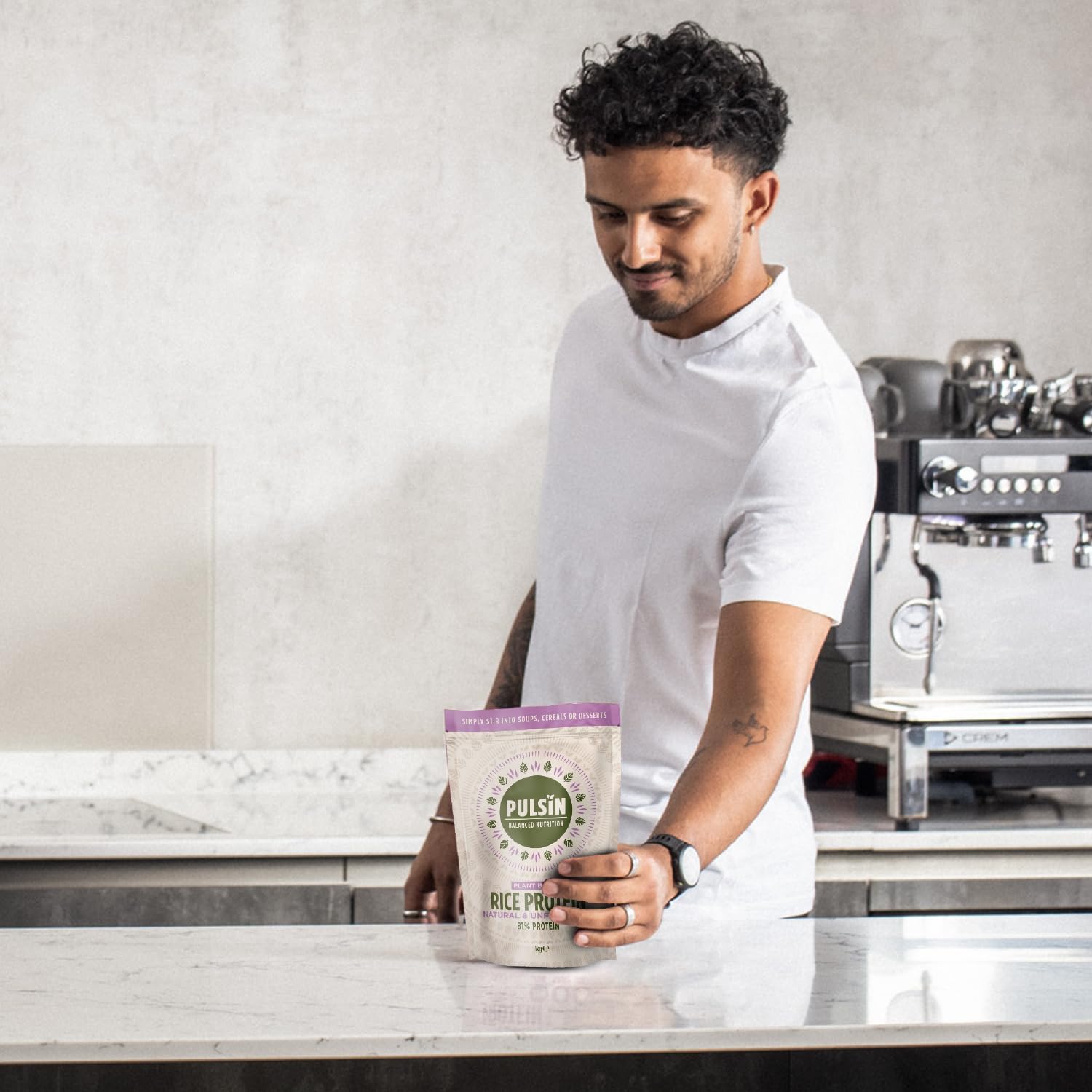 Pulsin Unflavoured Vegan Rice Protein Powder - 1kg, 8.1g Protein per Serving