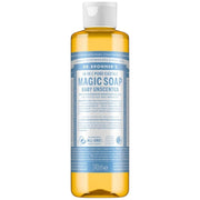 Dr. Bronner's Baby Unscented Pure-Castile Liquid Soap bottle, fragrance-free, 240ml