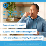 Doctor's Best Ashwagandha with Sensoril, bottle packaging, unflavoured, 250mg, 60 veggie capsules, daily dietary supplement use