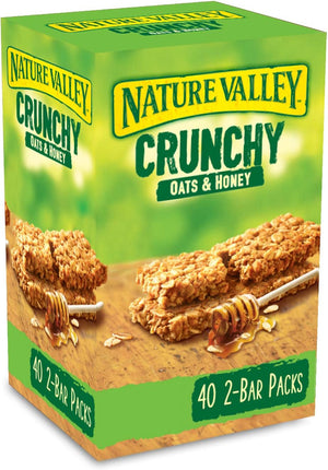 Nature Valley Crunchy Oats and Honey Cereal Bars 40 x 2 bar packs box
