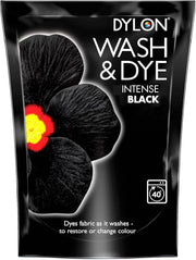 Dylon Wash & Dye Intense Black Powder Fabric Dye 350g packaging
