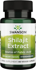 Swanson Extrait de Shilajit 400mg 60 Capsules Végétales
