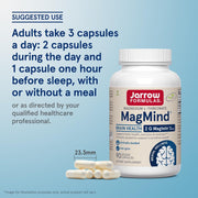 Jarrow Formulas MagMind magnesium L-threonate capsules usage instructions 90 count