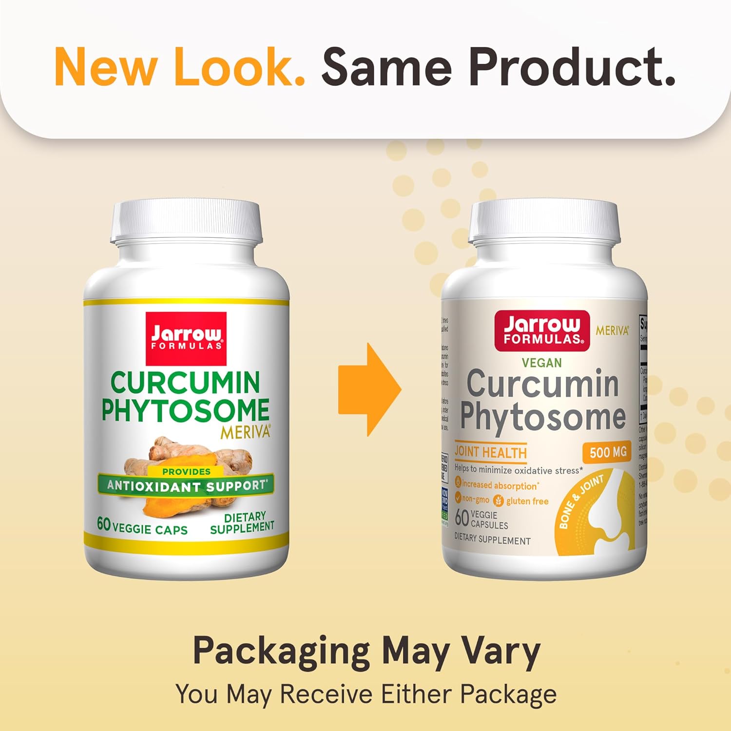 Jarrow Formulas Curcumin Phytosome 500mg Veggie Capsules new look