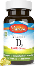 Carlson Vitamine D3 2000 UI Capsules Molles - 120 unités