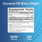 Jarrow Formulas Extra Virgin Coconut Oil 1000mg Softgels - 120 Count