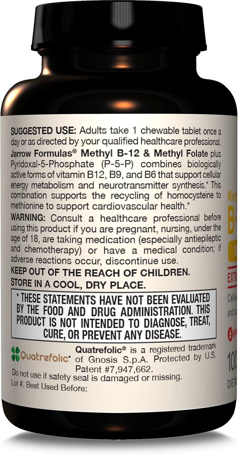 How to Use Image: Jarrow Formulas Methyl B-12 1000mcg and folate 400mcg chewable tablets usage instructions 100 count