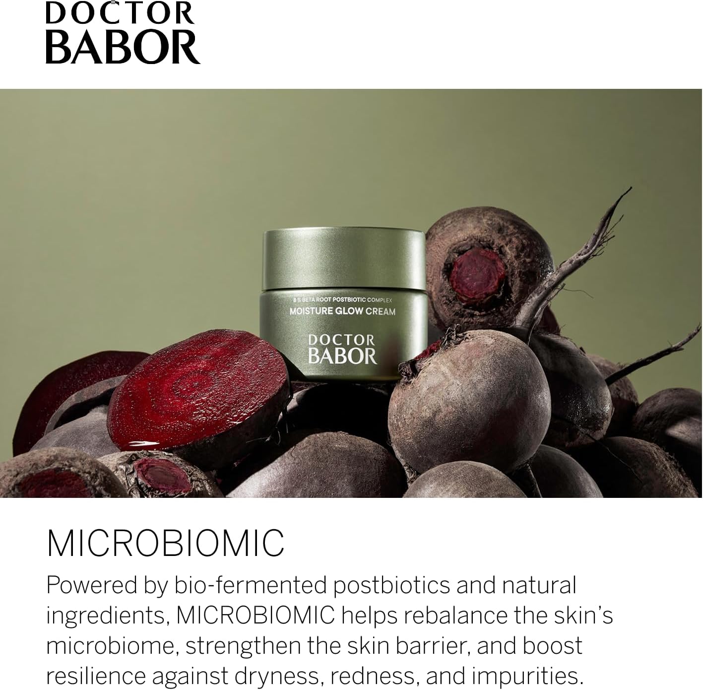 Doctor Babor Moisture Glow Cream, jar and carton packaging, fragrance not specified, 50ml, product information
