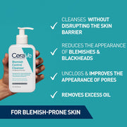 CeraVe Blemish Control Cleanser gel-to-foam facial cleanser bottle 236ml ingredients information