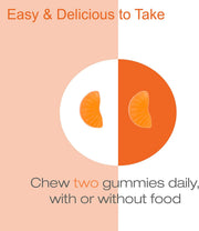 Doctor's Best Vitamin C Gummies, bottle packaging, Orange Bliss flavour, 250mg, 120 natural fruit pectin gummies, daily serving instructions