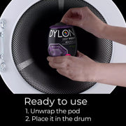 Dylon All-in-1 Washing Machine Fabric Dye Pod Deep Violet 350g usage instructions packaging