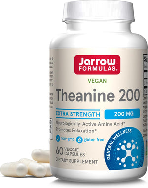 Jarrow Formulas Theanine 200mg veggie capsules bottle 60 count