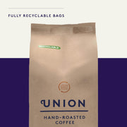 Union Yayu Wild Forest Ethiopian Whole Bean Coffee recyclable bags.