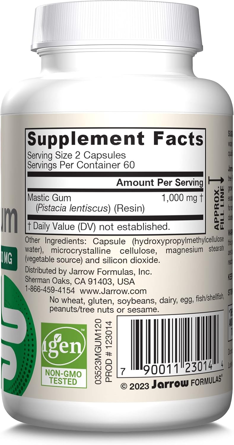 Jarrow Formulas Mastic Gum 1000mg 120 Veggie Capsules barcode