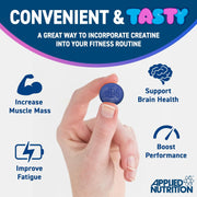 Lifestyle/use image: Applied Nutrition creatine gummies fitness routine blackcurrant 80 count