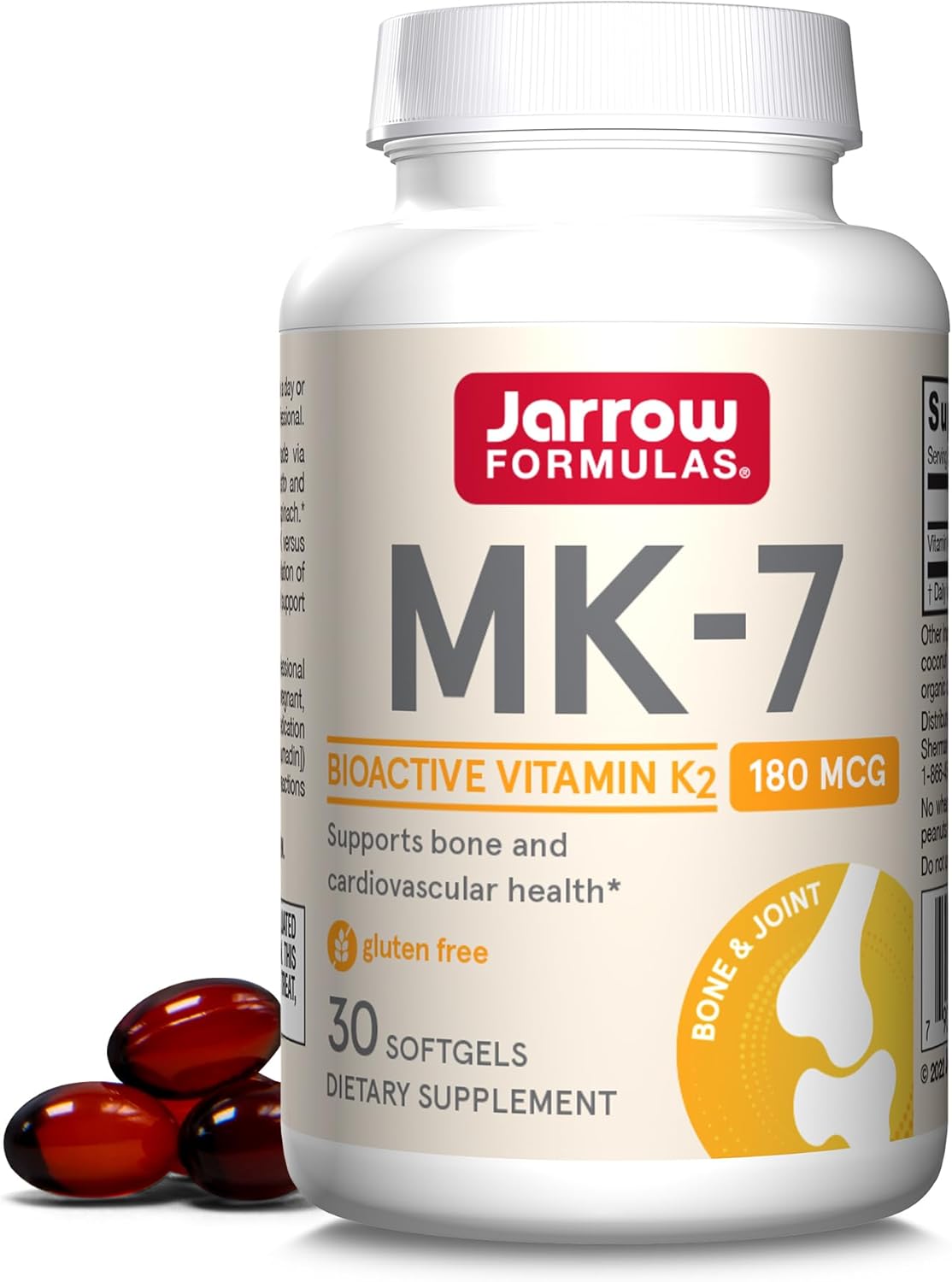 Front Image: Jarrow Formulas Vitamin K2 MK-7 90mcg softgels bottle 30 count