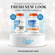 Doctor's Best Fully Active Vitamin B12, bottle packaging, unflavoured, 1500mcg, 60 or 180 veggie capsules, new packaging