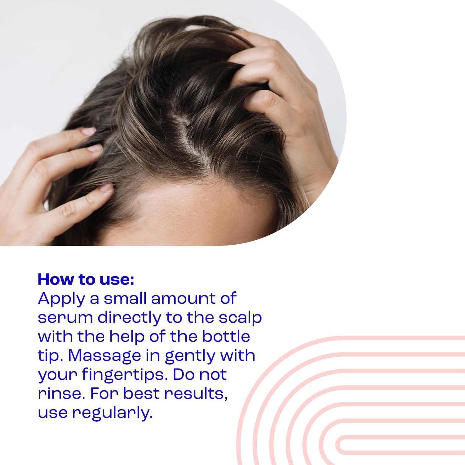 E45 Leave-In Scalp Serum usage instructions on scalp care bottle 150ml